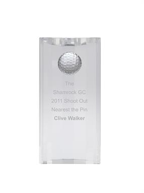 AC163 Engraved Optical Crystal Golf Award
